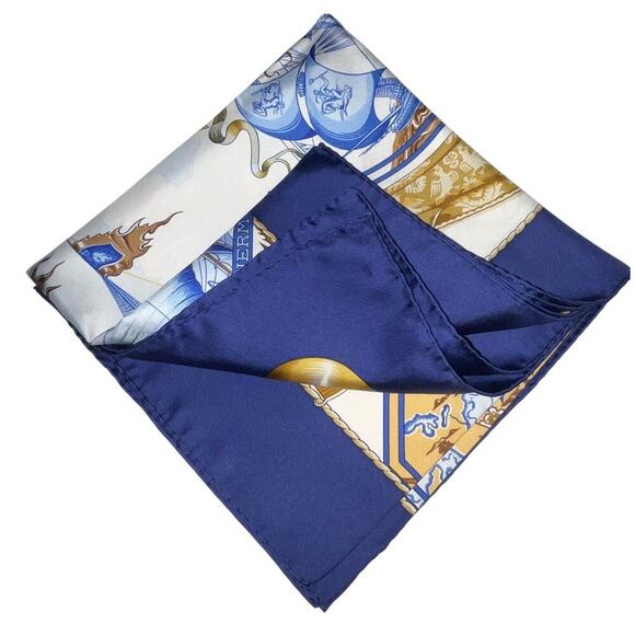 Hermes Carré 90 Au Dela Des Cinq Mers Scarf Boxed NWT - Picture 8 of 16